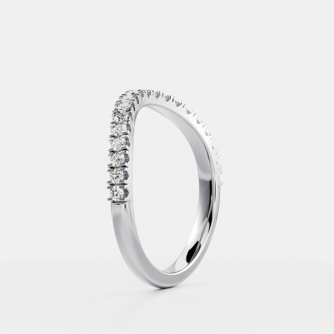 Half Eternity Curved- 0.45 CT Round Lab Grown Diamond Wedding BandHalf Eternity Curved- 0.45 CT Round Lab Grown Diamond Wedding Band - Detail view