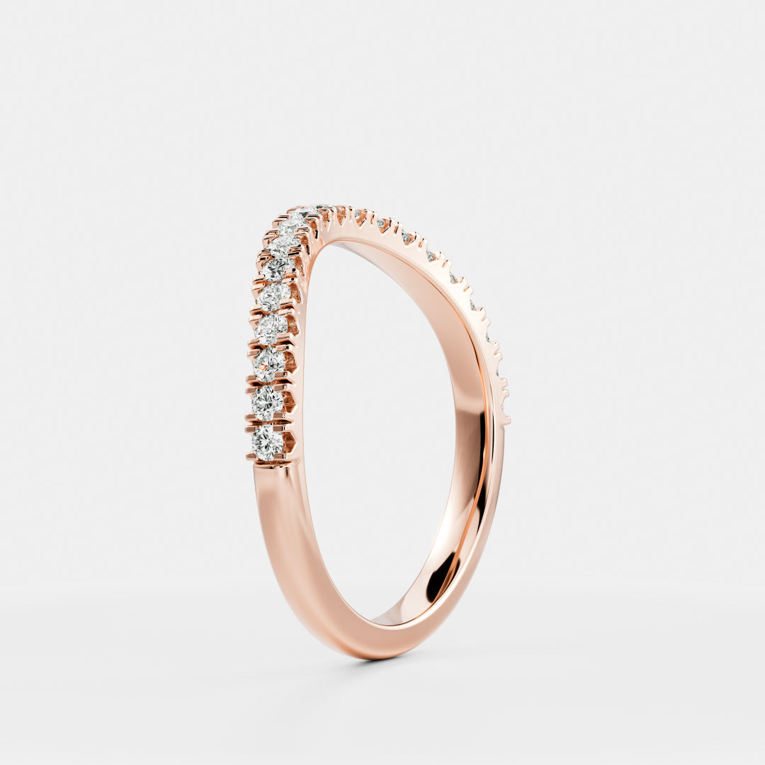 Half Eternity Curved- 0.45 CT Round Lab Grown Diamond Wedding BandHalf Eternity Curved- 0.45 CT Round Lab Grown Diamond Wedding Band - Front view