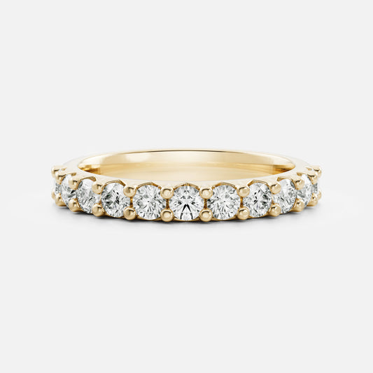 Half Eternity Pave Style- 0.80 CT Round Lab Grown Diamond Wedding BandHalf Eternity Pave Style- 0.80 CT Round Lab Grown Diamond Wedding Band - Front view