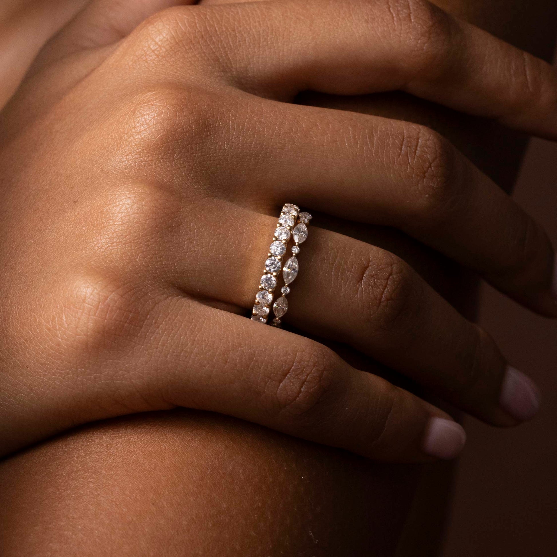 Half Eternity Pave Style- 0.80 CT Round Lab Grown Diamond Wedding BandHalf Eternity Pave Style- 0.80 CT Round Lab Grown Diamond Wedding Band - Side view