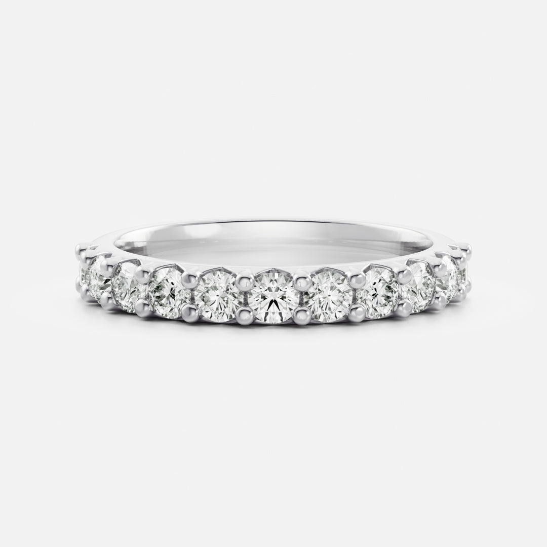 Half Eternity Pave Style- 0.80 CT Round Lab Grown Diamond Wedding BandHalf Eternity Pave Style- 0.80 CT Round Lab Grown Diamond Wedding Band - Back view