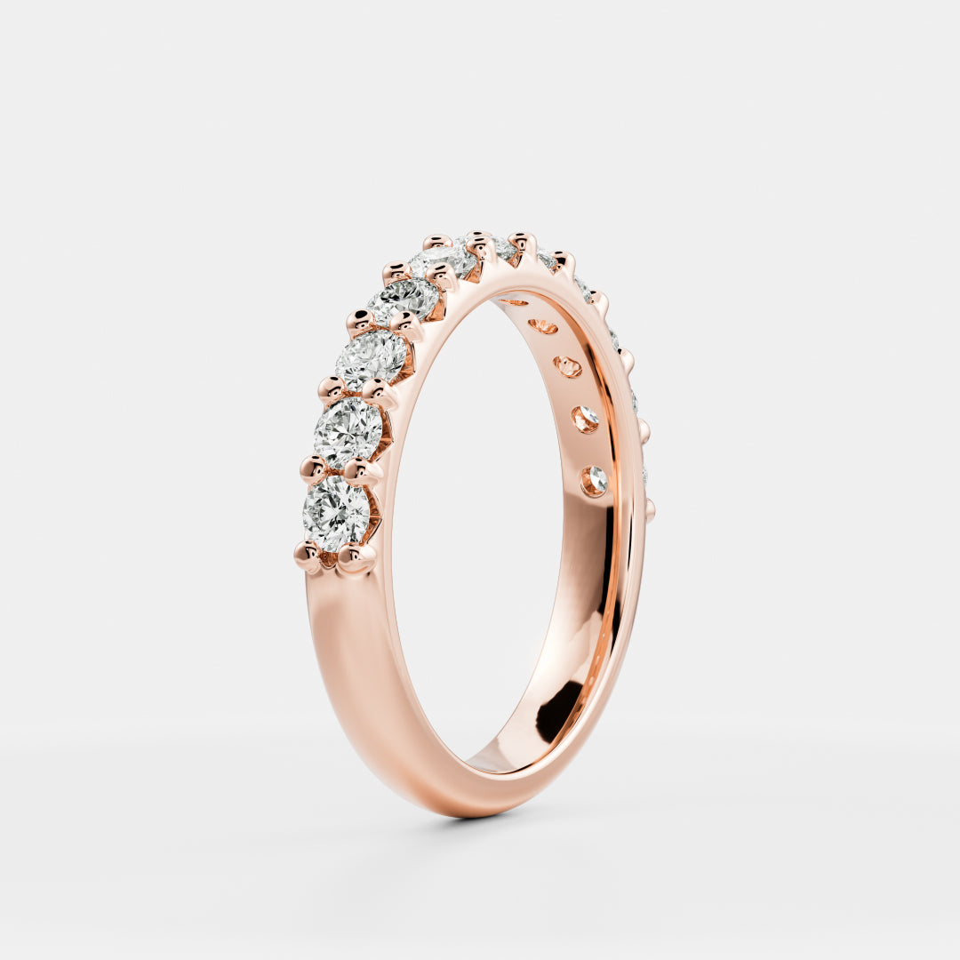 Half Eternity Pave Style- 0.80 CT Round Lab Grown Diamond Wedding BandHalf Eternity Pave Style- 0.80 CT Round Lab Grown Diamond Wedding Band - Lifestyle