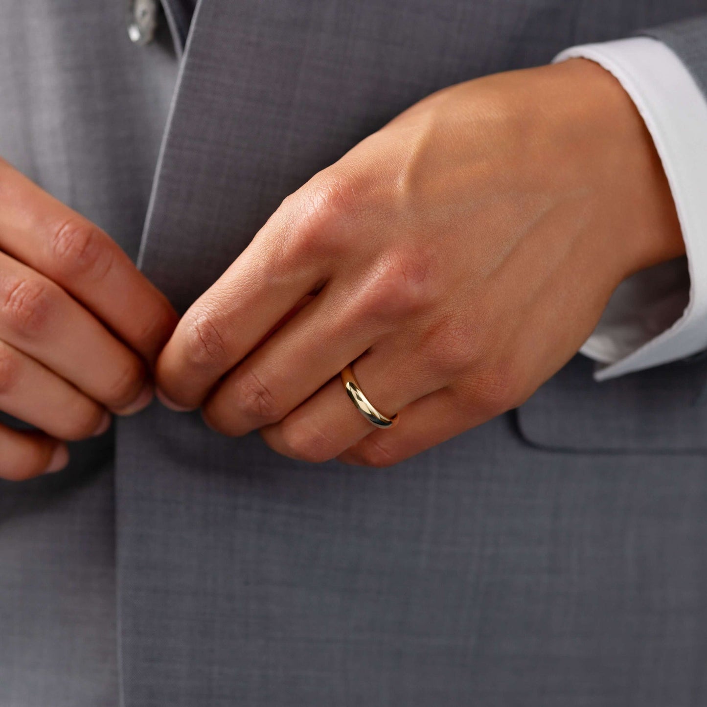 Half Round- Men's Wedding BandHalf Round- Men's Wedding Band - Front view