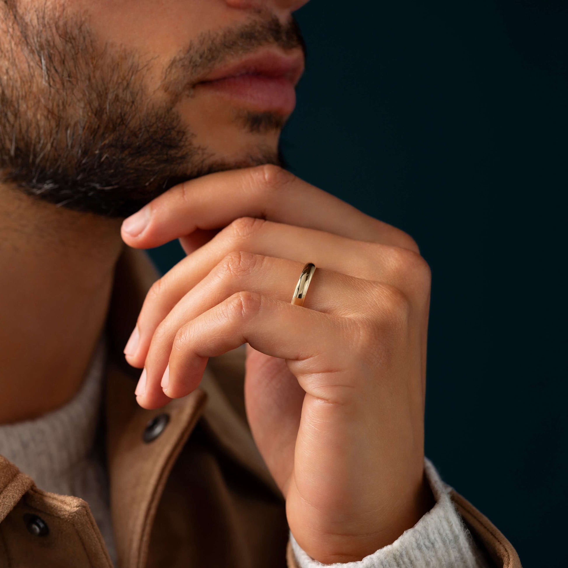Half Round- Men's Wedding BandHalf Round- Men's Wedding Band - Side view
