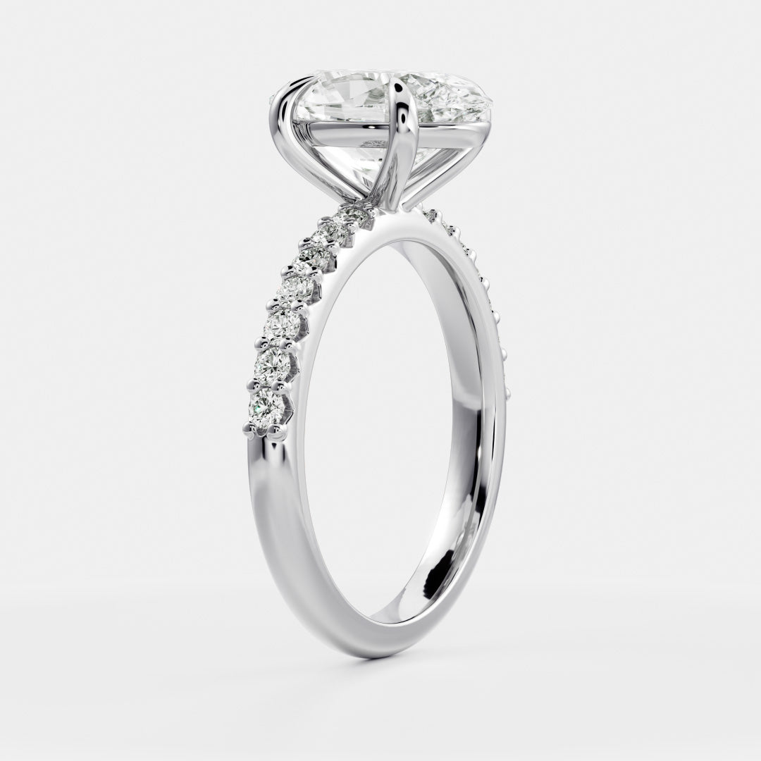 Halo- 1.5 CT Cushion Moissanite Engagement RingHalo- 1.5 CT Cushion Moissanite Engagement Ring - Front view