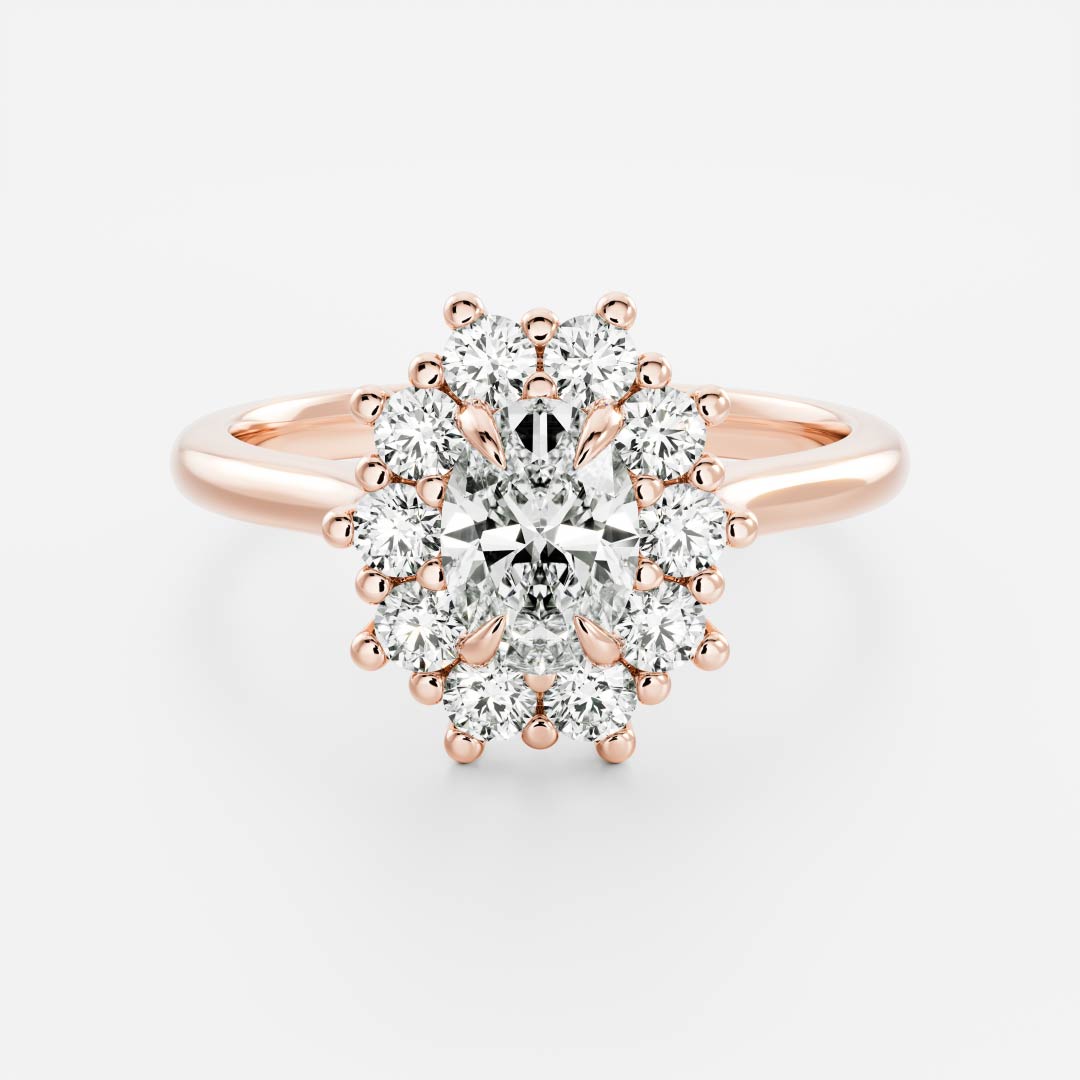 Halo- 1.55 CT Oval Moissanite Engagement RingHalo- 1.55 CT Oval Moissanite Engagement Ring - Lifestyle