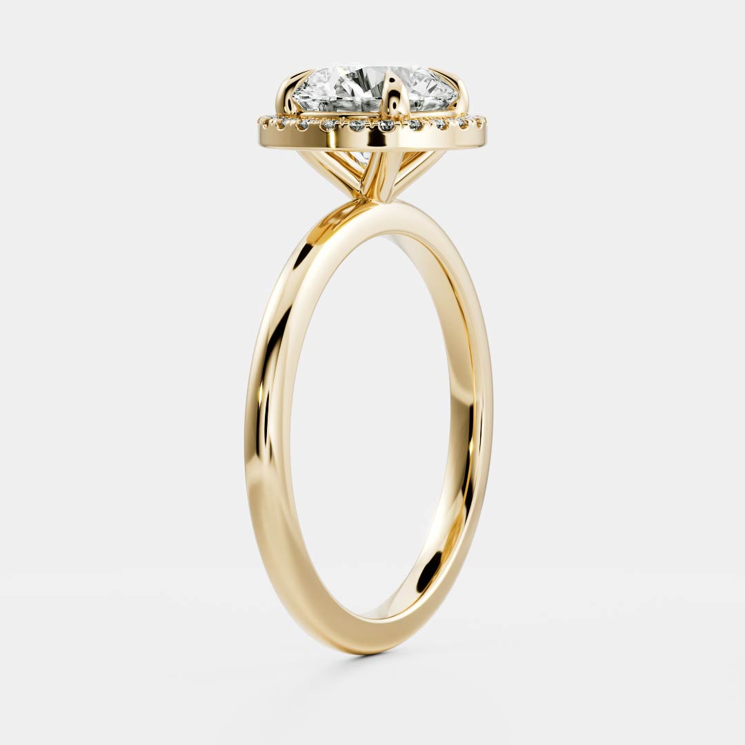 Halo- 1.8 CT Round Moissanite Engagement RingHalo- 1.8 CT Round Moissanite Engagement Ring - Front view