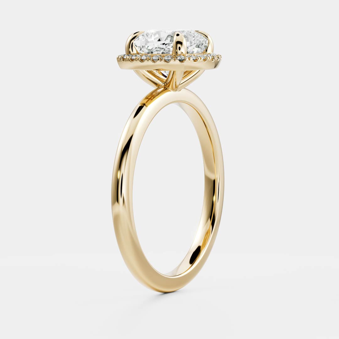 Halo- 2.1 CT Cushion Moissanite Engagement RingHalo- 2.1 CT Cushion Moissanite Engagement Ring - Front view