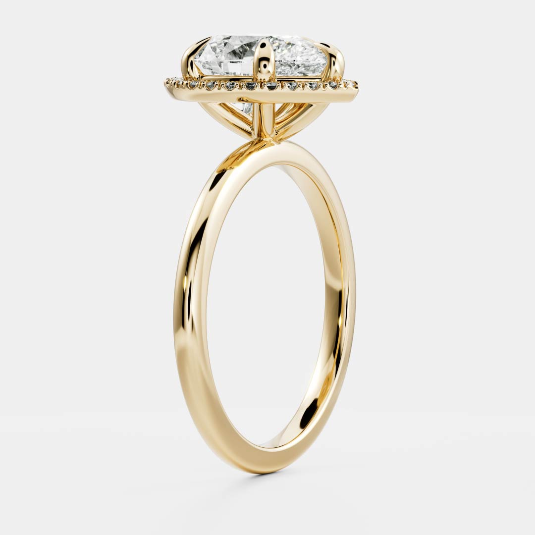 Halo-2.15 CT Pear Moissanite Engagement RingHalo-2.15 CT Pear Moissanite Engagement Ring - Front view