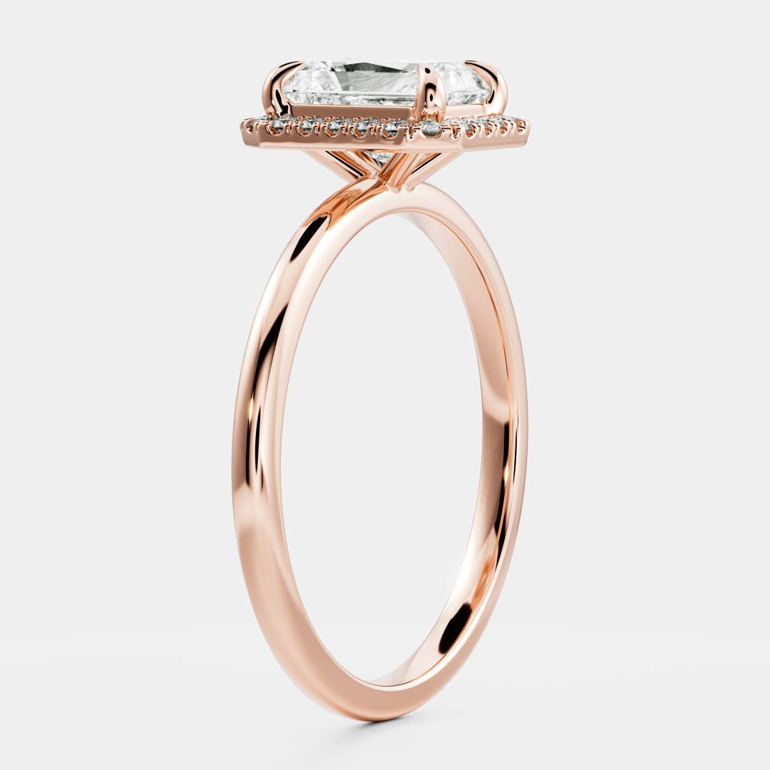 Halo- 2.7 CT Radiant Moissanite Engagement RingHalo- 2.7 CT Radiant Moissanite Engagement Ring - On model