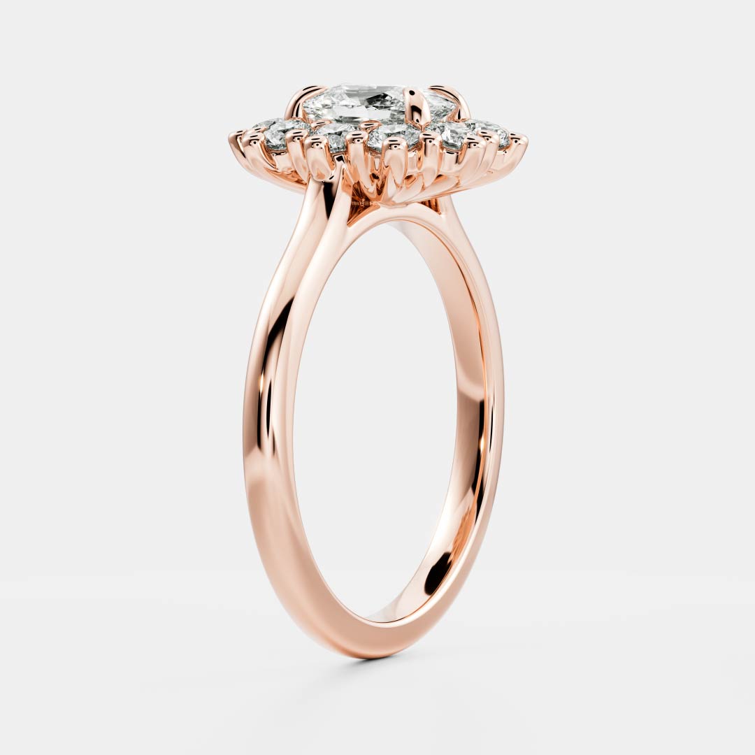 Halo Cathedral- 1.2 CT Elongated Cushion Moissanite Engagement RingHalo Cathedral- 1.2 CT Elongated Cushion Moissanite Engagement Ring - Lifestyle