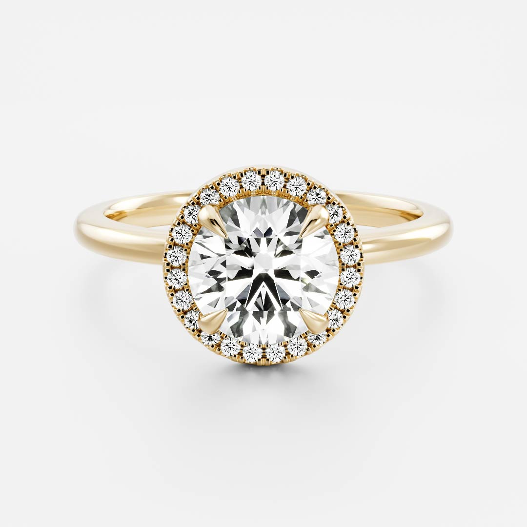 Halo-Round Lab Grown Diamond Engagement Ring - Front view