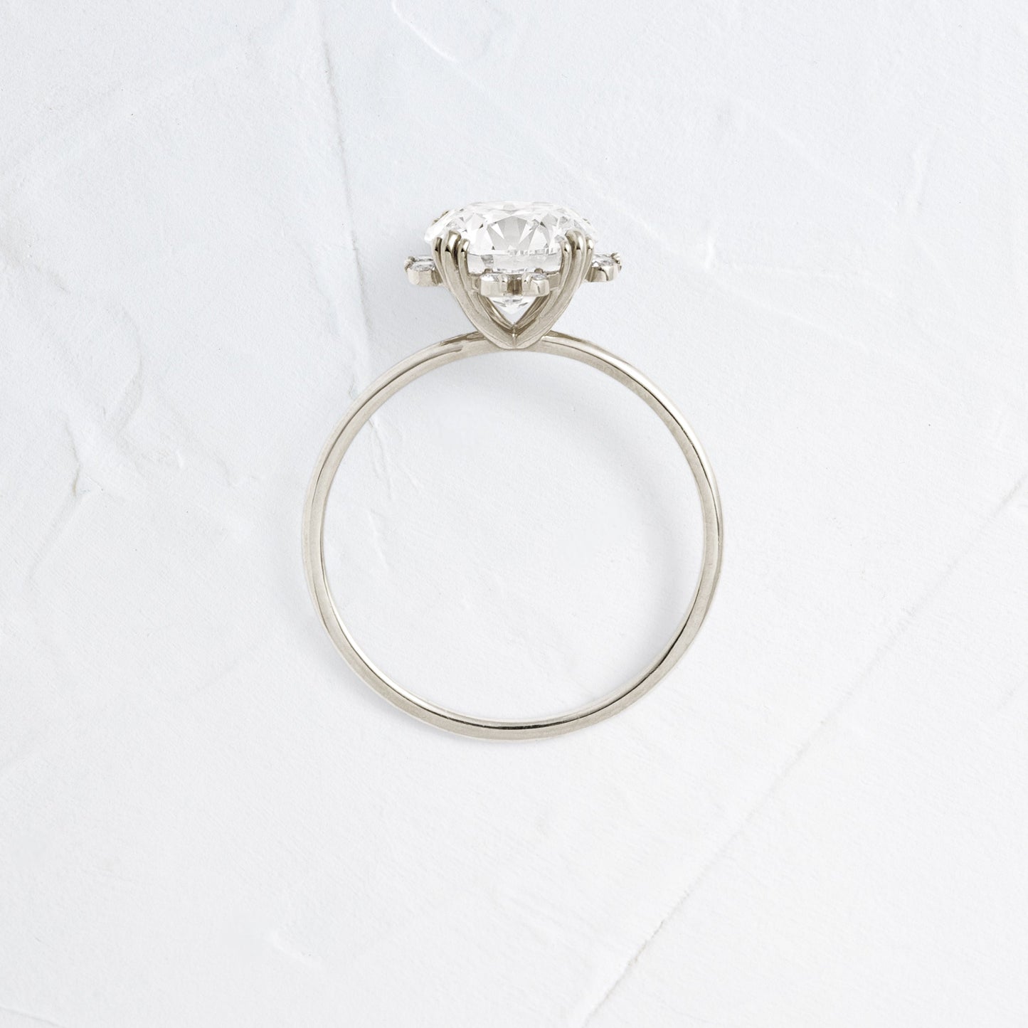 Halo & Triple Prong-Round Lab Grown Diamond Engagement Ring - Back view