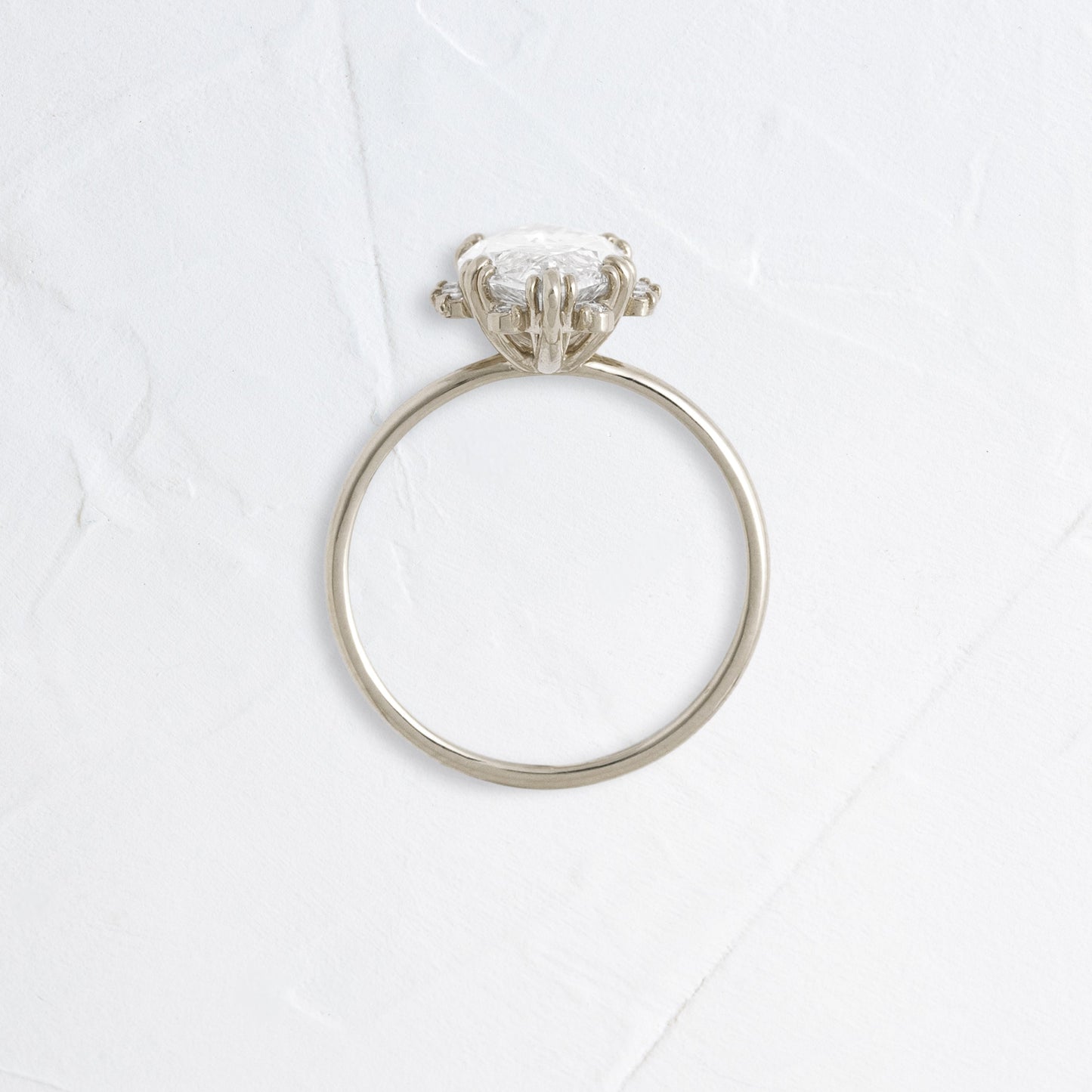 Halo & Triple Prong Style-Marquise Lab Grown Diamond Engagement Ring - On model