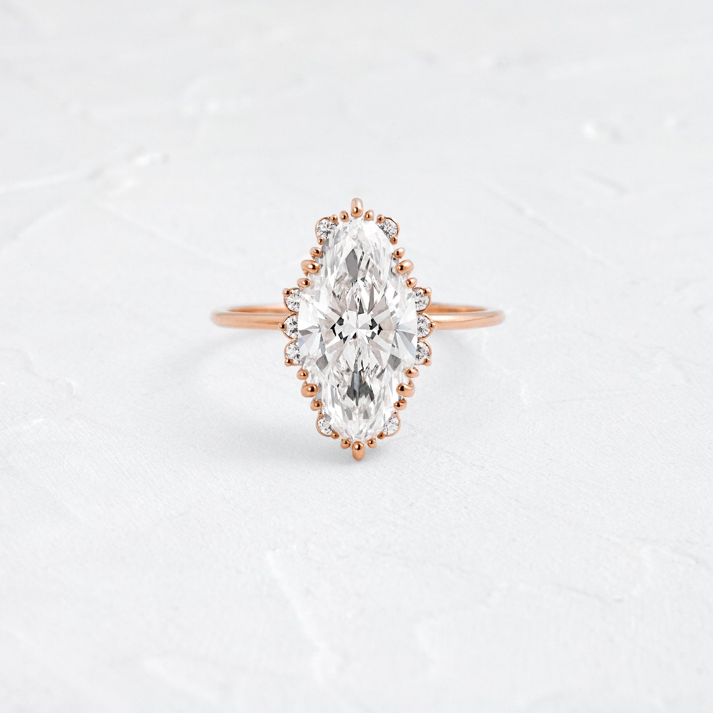 Halo & Triple Prong Style-Marquise Lab Grown Diamond Engagement Ring - Lifestyle
