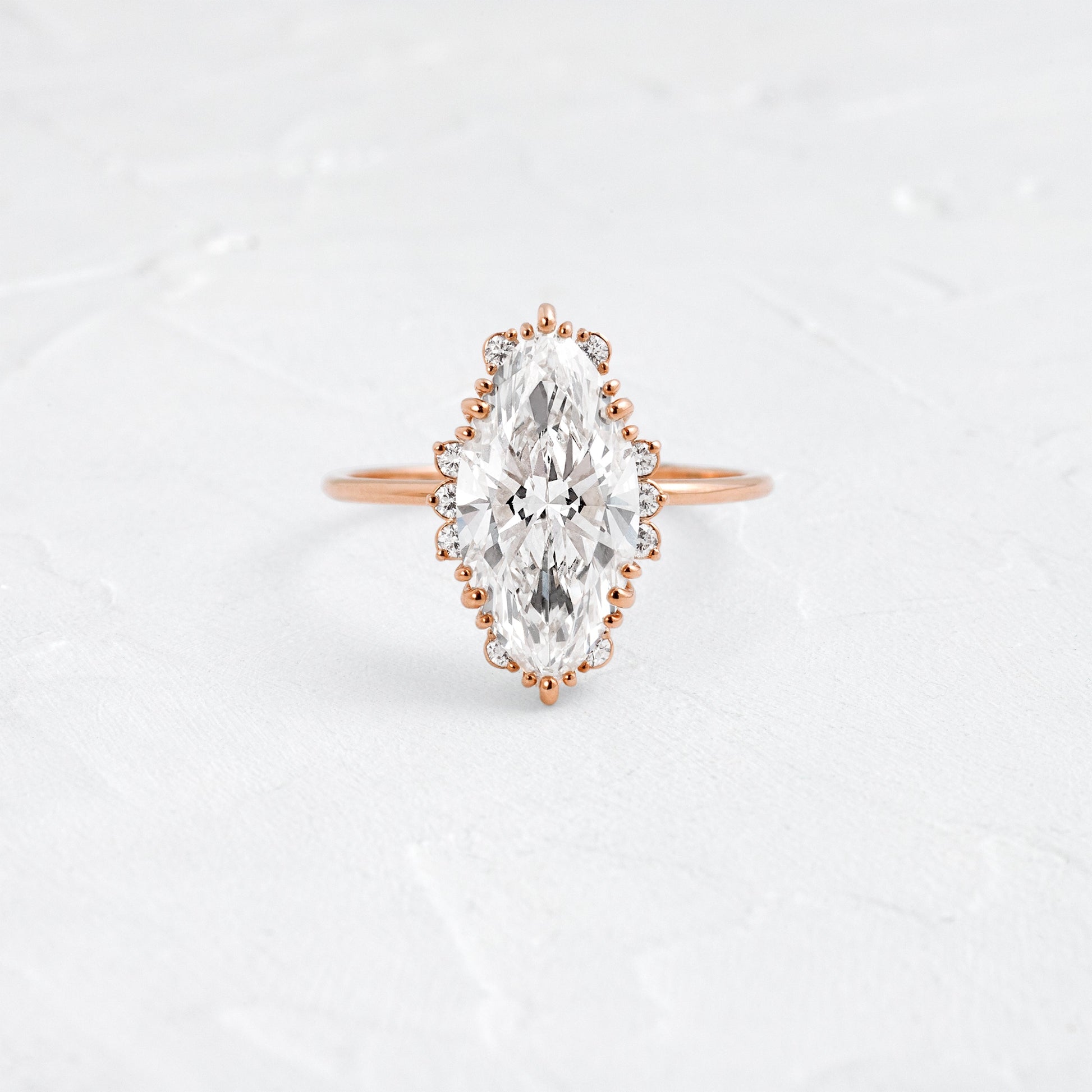 Halo & Triple Prong Style-Marquise Lab Grown Diamond Engagement Ring - Lifestyle