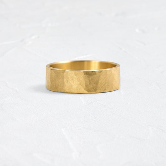 Hammered Finish- Men's Wedding BandHammered Finish- Men's Wedding Band - Front view