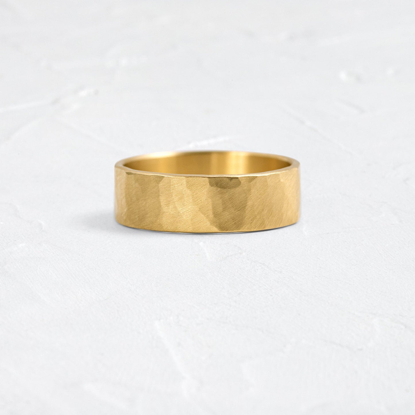 Hammered Finish- Men's Wedding BandHammered Finish- Men's Wedding Band - Front view
