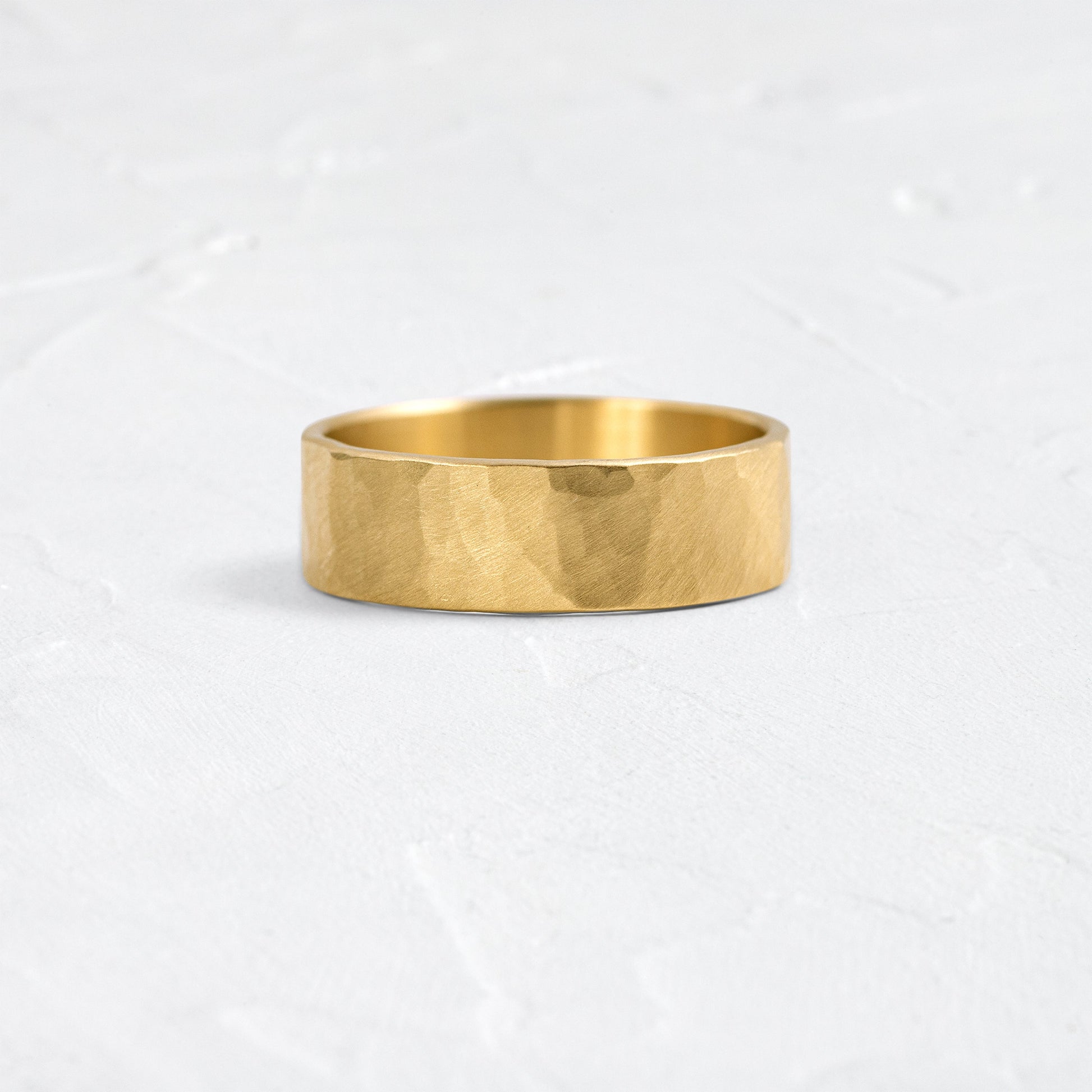 Hammered Finish- Men's Wedding BandHammered Finish- Men's Wedding Band - Front view