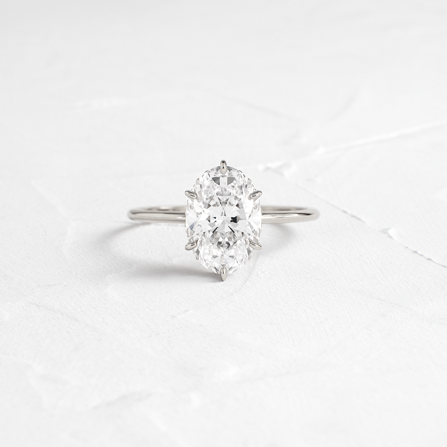 Hidden Halo-Oval Lab Grown Diamond Engagement Ring - Detail view
