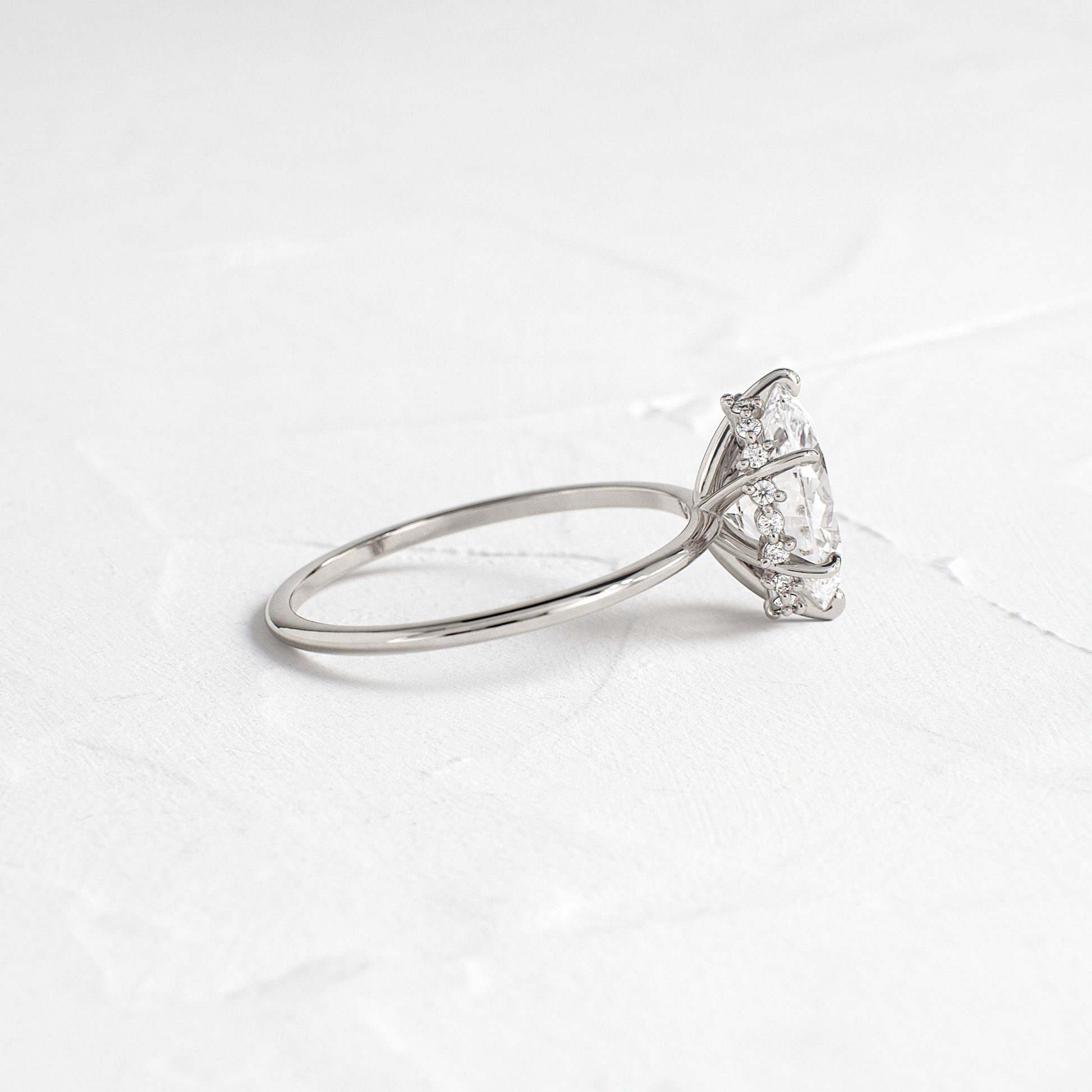 Hidden Halo-Oval Lab Grown Diamond Engagement Ring - Lifestyle