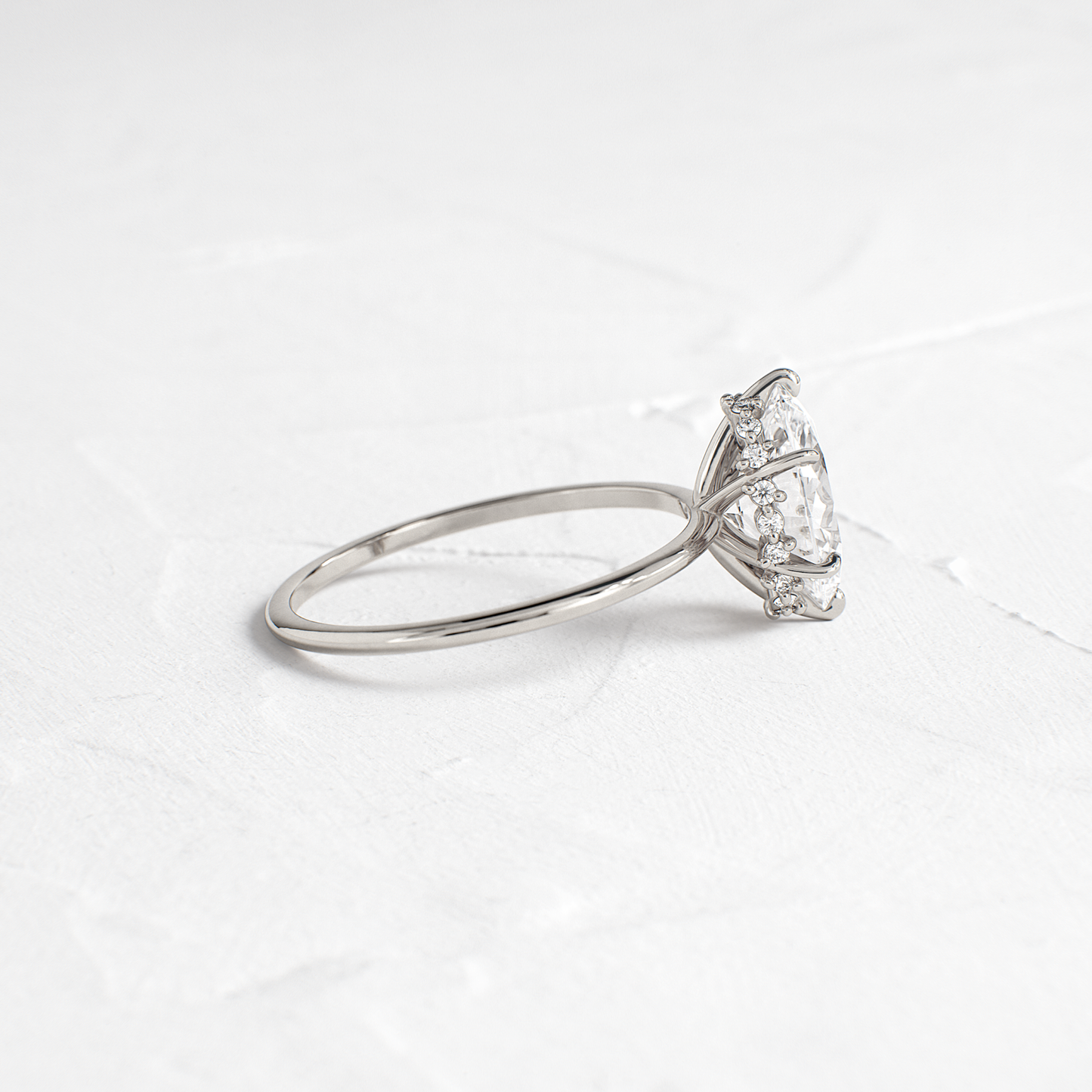Hidden Halo-Oval Lab Grown Diamond Engagement Ring - Lifestyle