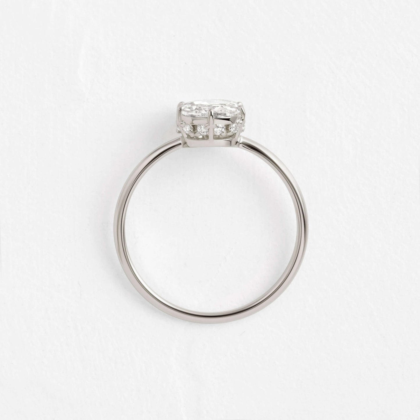 Hidden Halo-Rose Cut Lab Grown Diamond Engagement Ring - Detail view