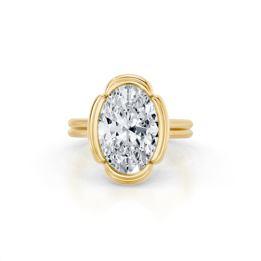 Doree Oval Solitaire Lab Diamond Engagement Ring | Saviera Jewels