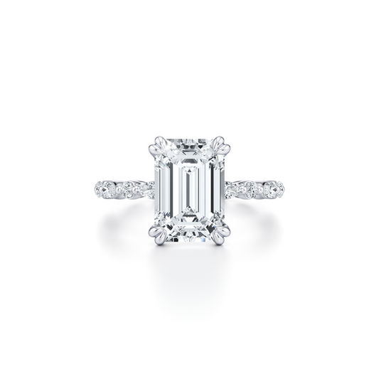 Vivienne Emerald Solitaire Lab Diamond Engagement Ring | Saviera Jewels