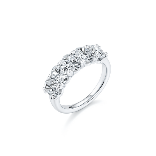 Elle 5-Stone Oval Lab Diamond Band | Saviera Jewels