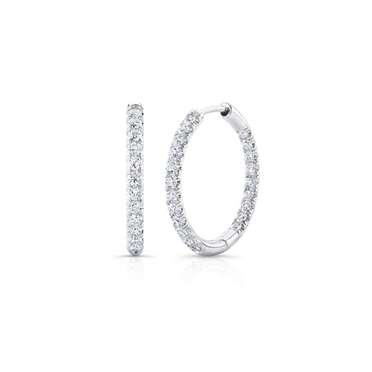 Audrey Inside Out Lab Diamond Pave Hoops | Saviera Jewels