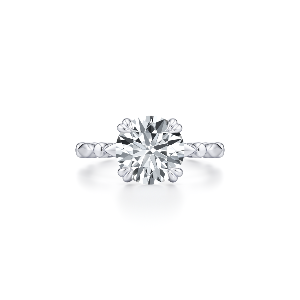 Vivienne Round Brilliant Solitaire Lab Diamond Engagement Ring - view 5