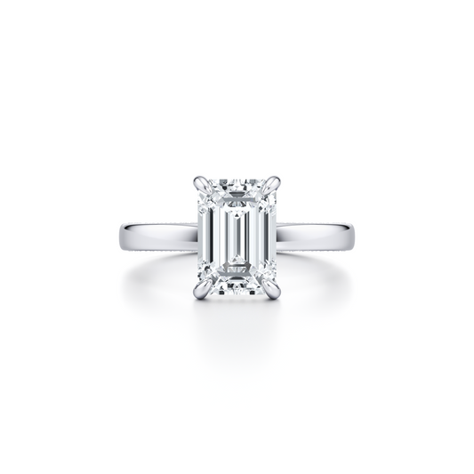 Hayden Heritage Emerald Solitaire Lab Diamond Engagement Ring | Saviera Jewels