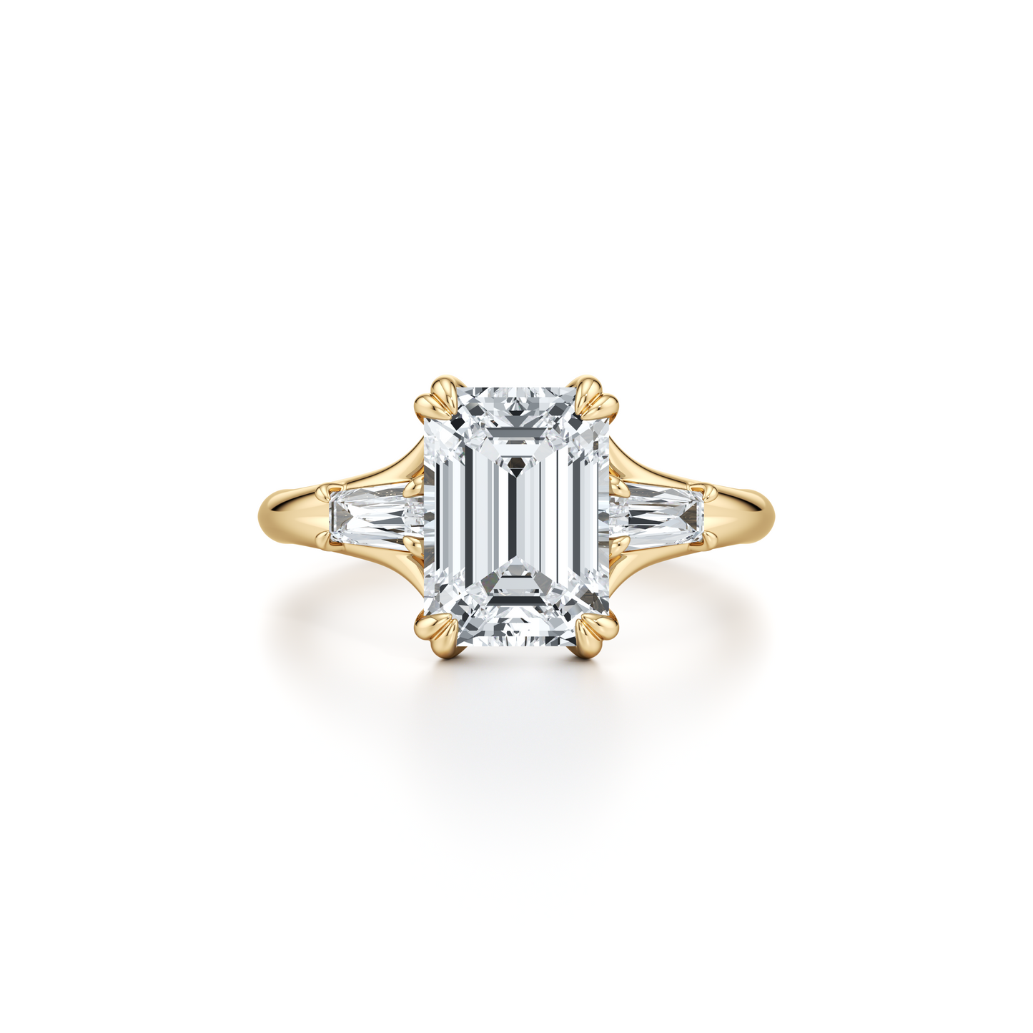 High Jewelry | Jane Emerald Three Stone Engagement Ring | Saviera Jewels
