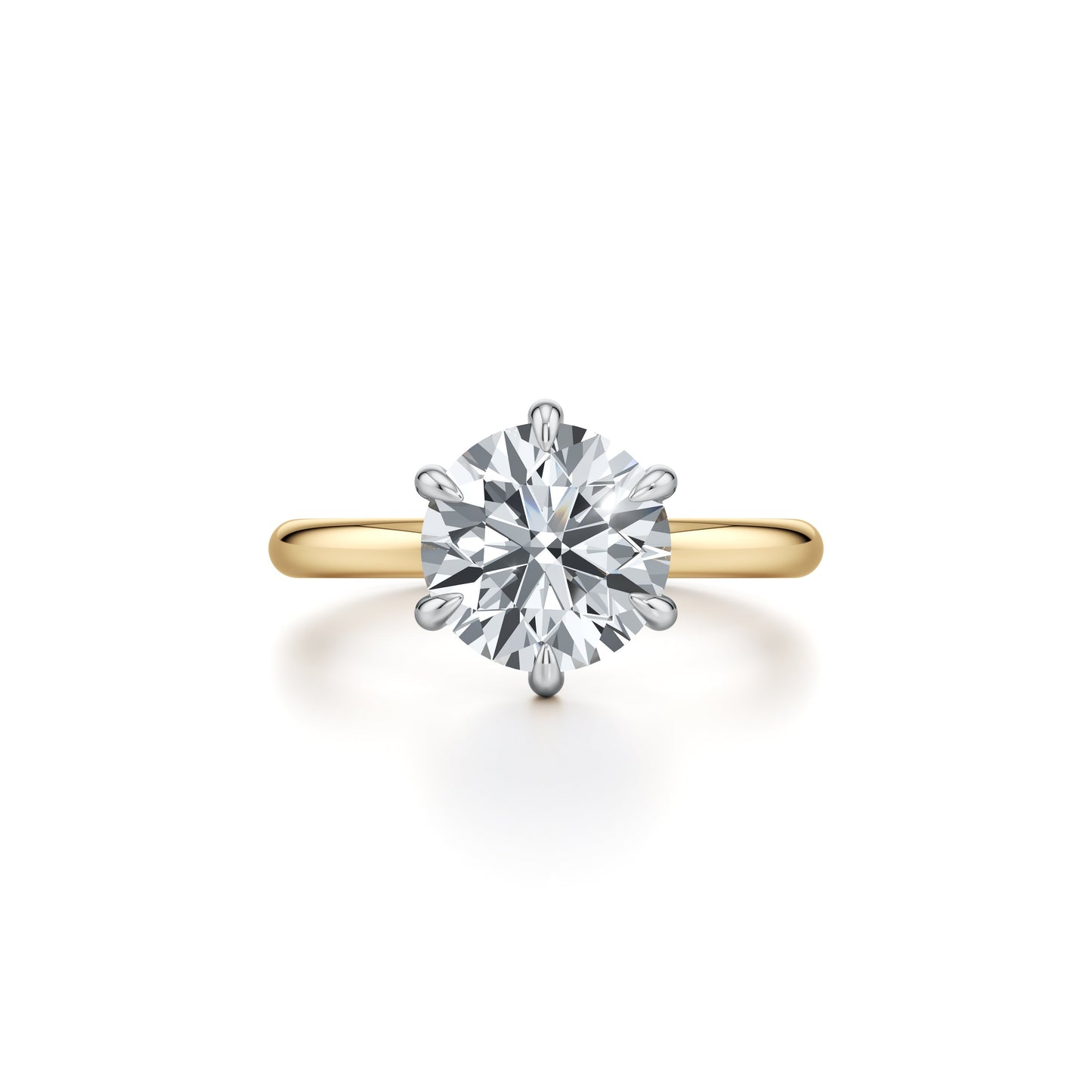 Audrey Round Cut 6-Prong Solitaire Lab Diamond Engagement Ring - view 9