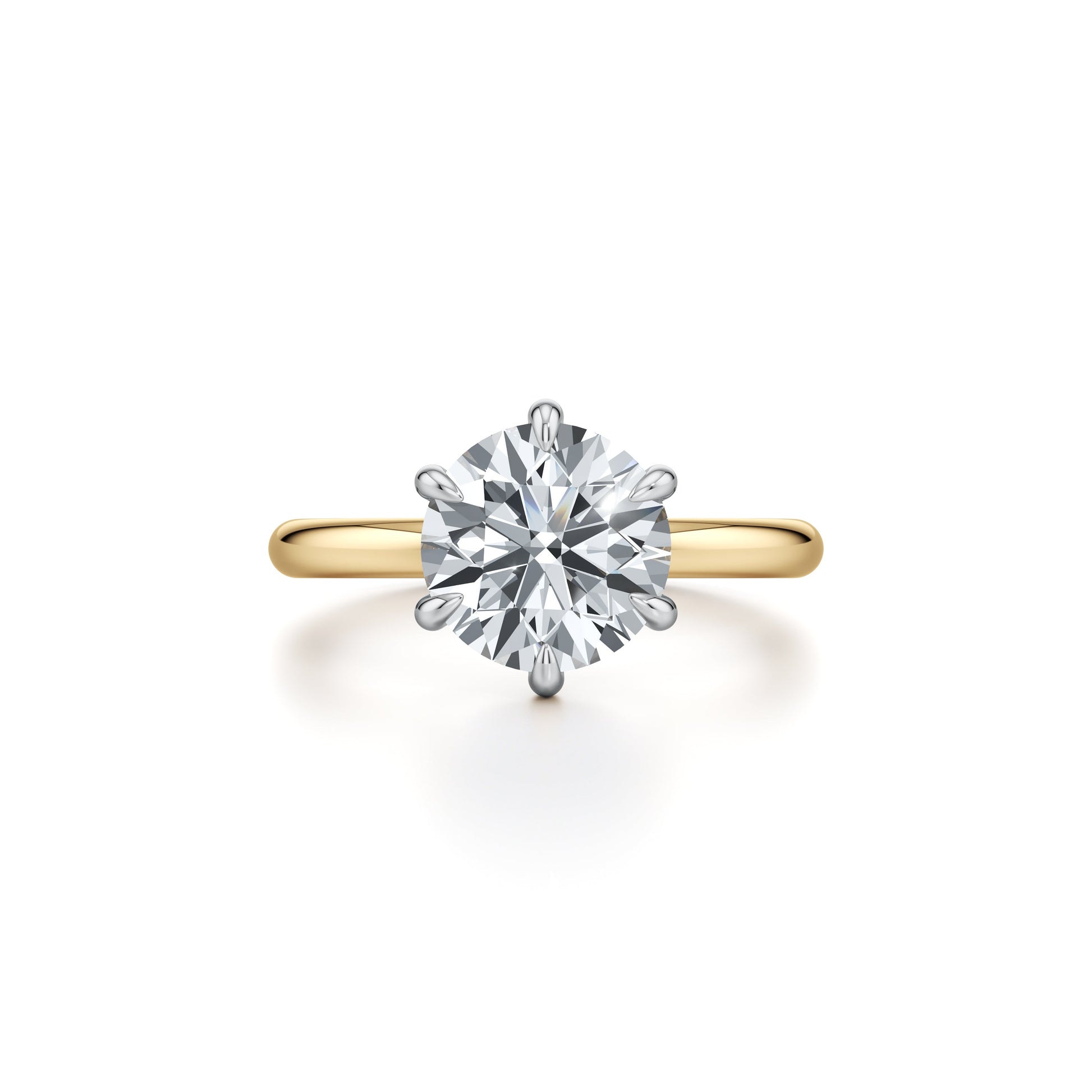 Audrey Round Cut 6-Prong Solitaire Lab Diamond Engagement Ring - view 9