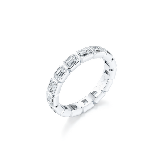 Bezel Set Emerald Lab Diamond Eternity Band | Saviera Jewels