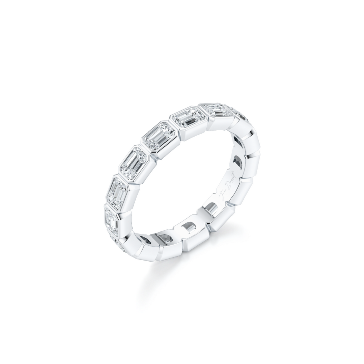 Bezel Set Emerald Lab Diamond Eternity Band | Saviera Jewels