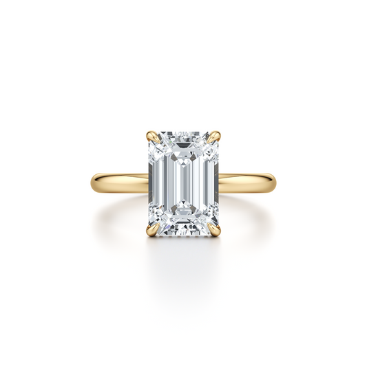 Audrey Emerald Solitaire Lab Diamond Engagement Ring | Saviera Jewels