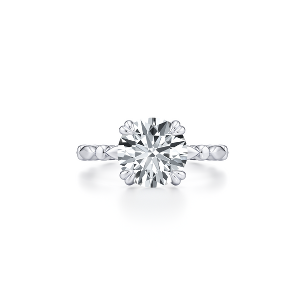 Vivienne Round Brilliant Solitaire Lab Diamond Engagement Ring | Saviera Jewels