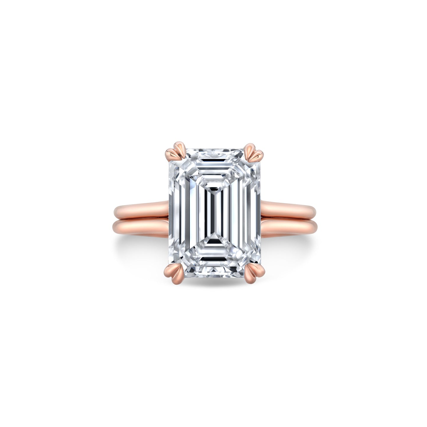 Elle Emerald Solitaire Lab Diamond Engagement Ring - view 8