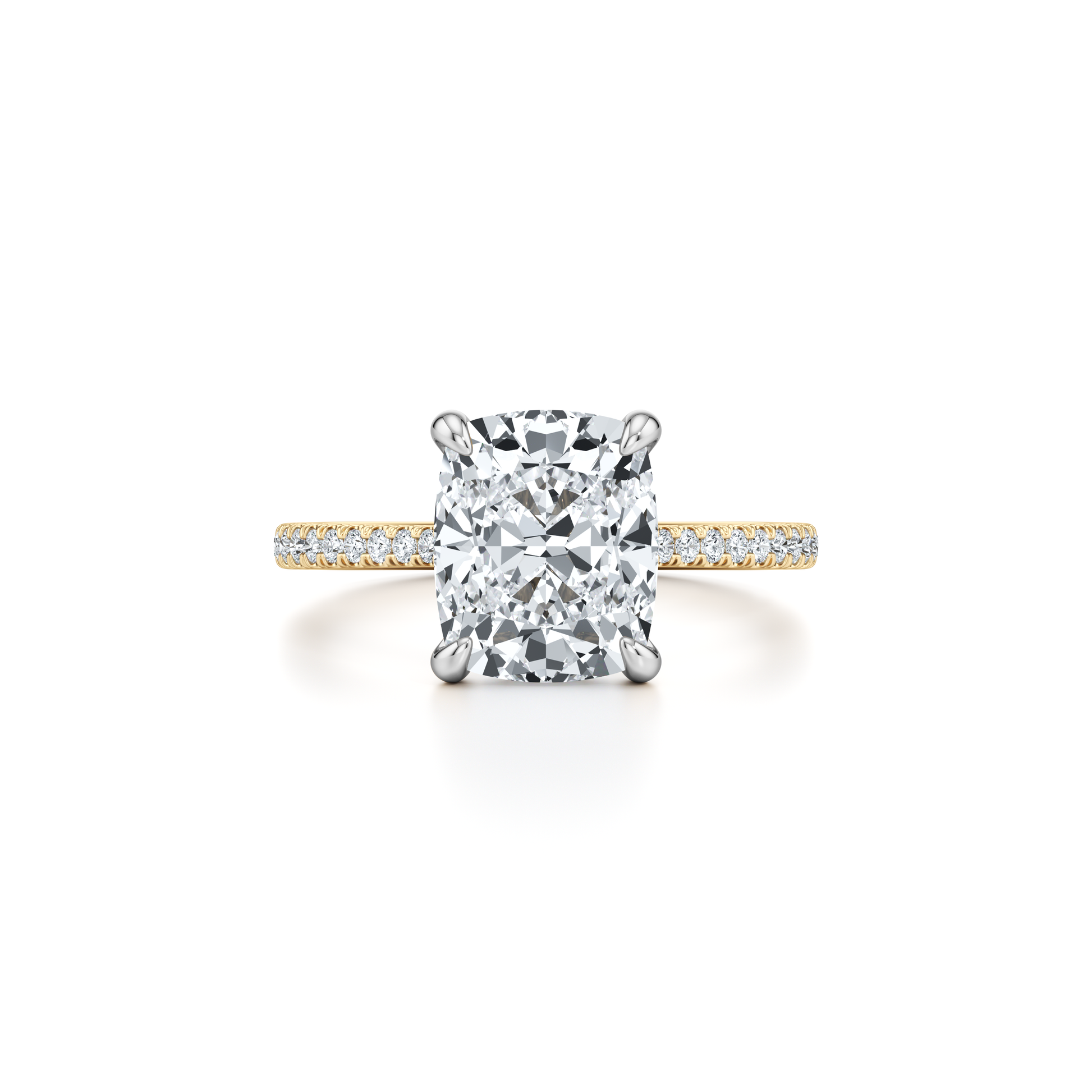 Chelsea Antique Cushion Solitaire Lab Diamond Engagement Ring - view 5