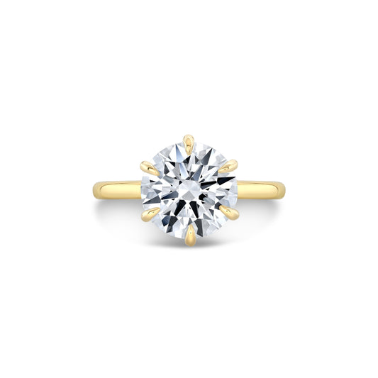 Audrey Round Brilliant 6-Prong Solitaire Lab Diamond Engagement Ring | Saviera Jewels