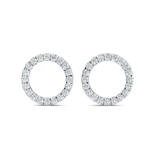 Audrey Front Hoop Lab Diamond Pave Earrings | Saviera Jewels