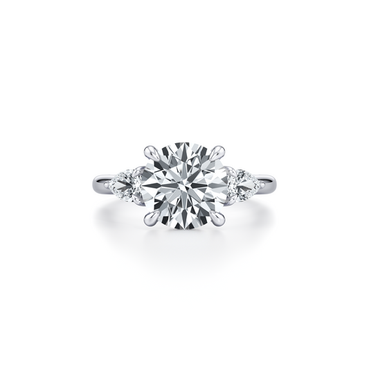 Chelsea Pear Radiant Three Stone Lab Diamond Engagement Ring | Saviera Jewels