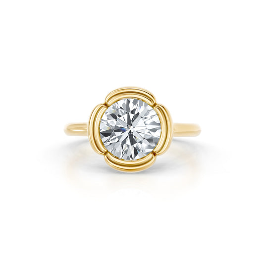 Doree Round Solitaire Lab Diamond Engagement Ring | Saviera Jewels