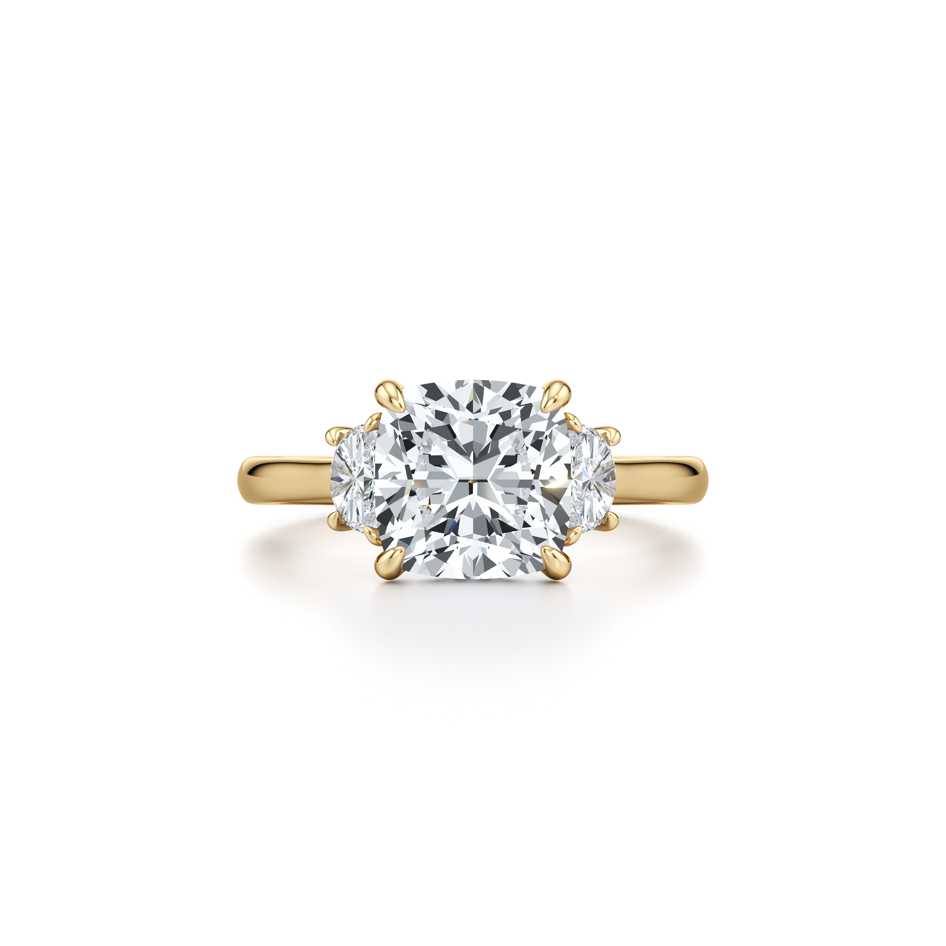 Chelsea Antique Cushion Cut Three Stone Lab Diamond Engagement Ring | Saviera Jewels