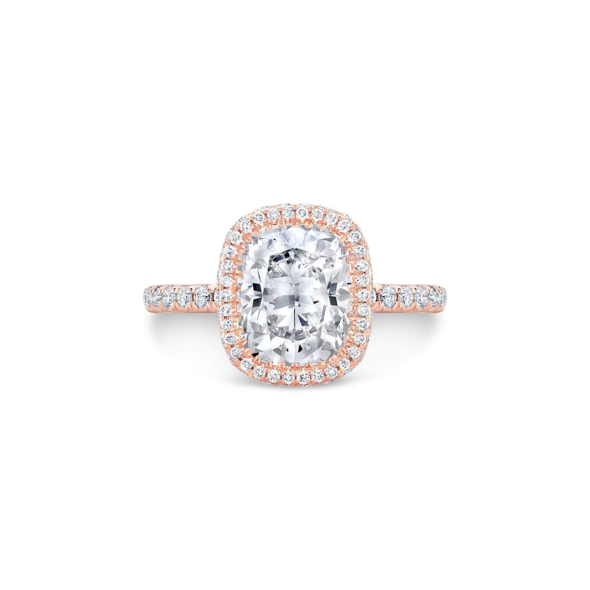 Alyssa Antique Cushion Invisible Halo Lab Diamond Engagement Ring | Saviera Jewels