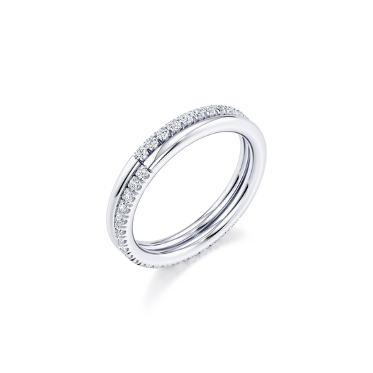 Elle 50/50 Pave Lab Diamond Band | Saviera Jewels