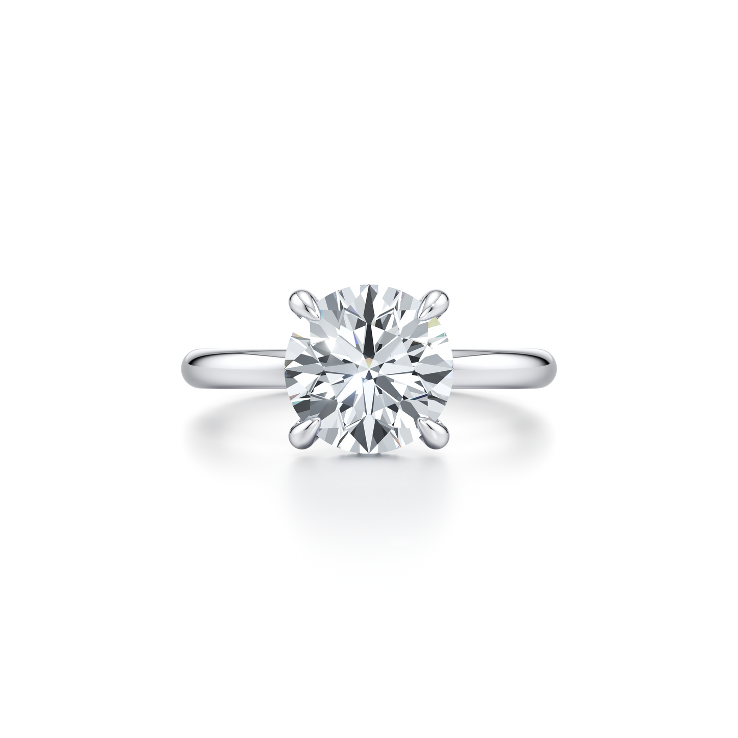 Audrey Round Solitaire Lab Diamond Engagement Ring - view 4